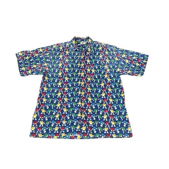 Vintage novelty print M&Ms button down tshirt - Picture 2 of 9